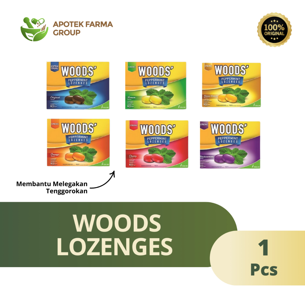 

Woods Lozenges 6's - Permen Pelega Tenggorokan, Bau Nafas / Woods Peppermint Lozenges