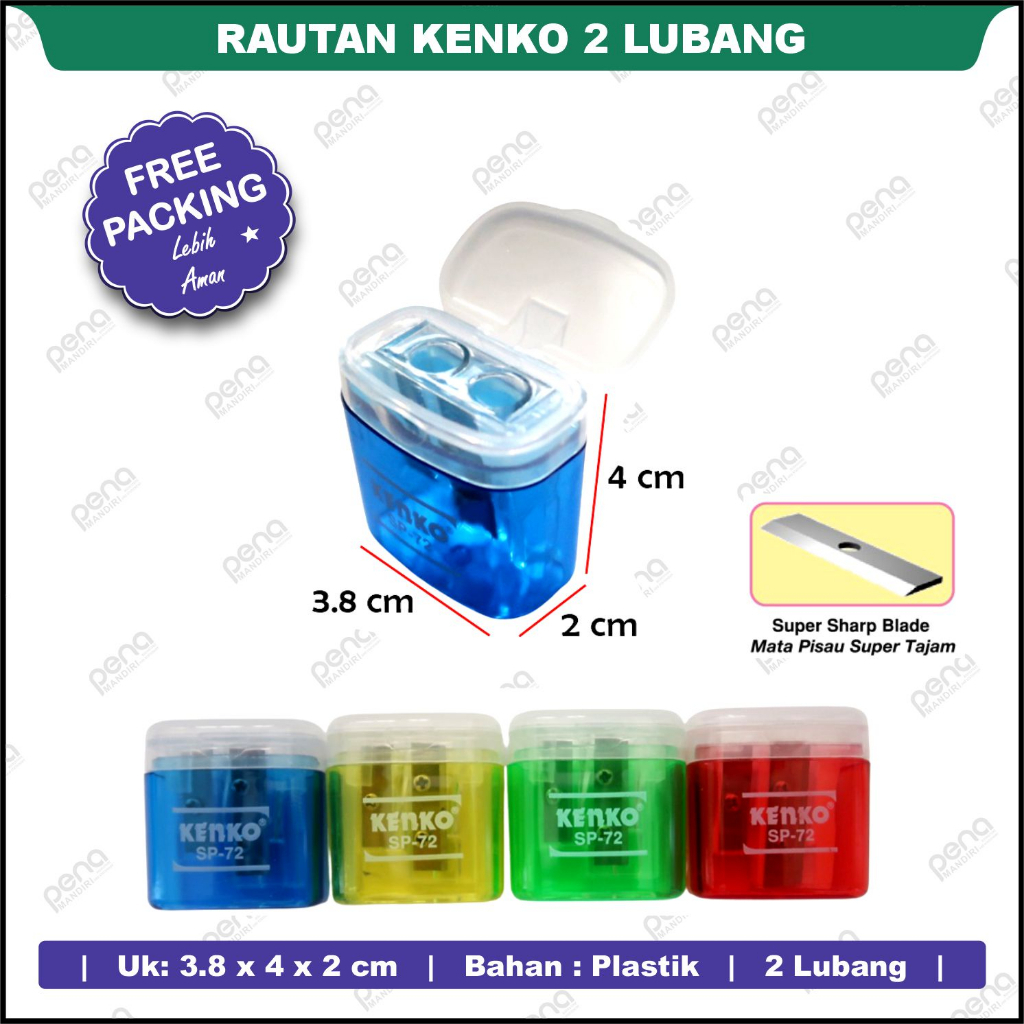 

Serutan 2 Lubang SP 72 Kenko - Rautan Pensil Kenko 2 Lubang