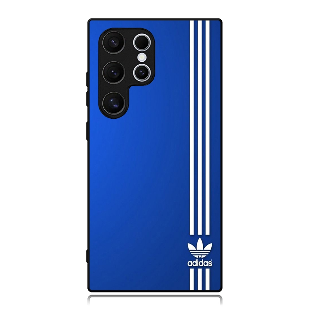 Case Samsung S25 S24 S23 S22 S21 S20 S10 S9 S8 S7 Ultra Plus Fe Edge Custom Softcase ADIDAS Blue Str