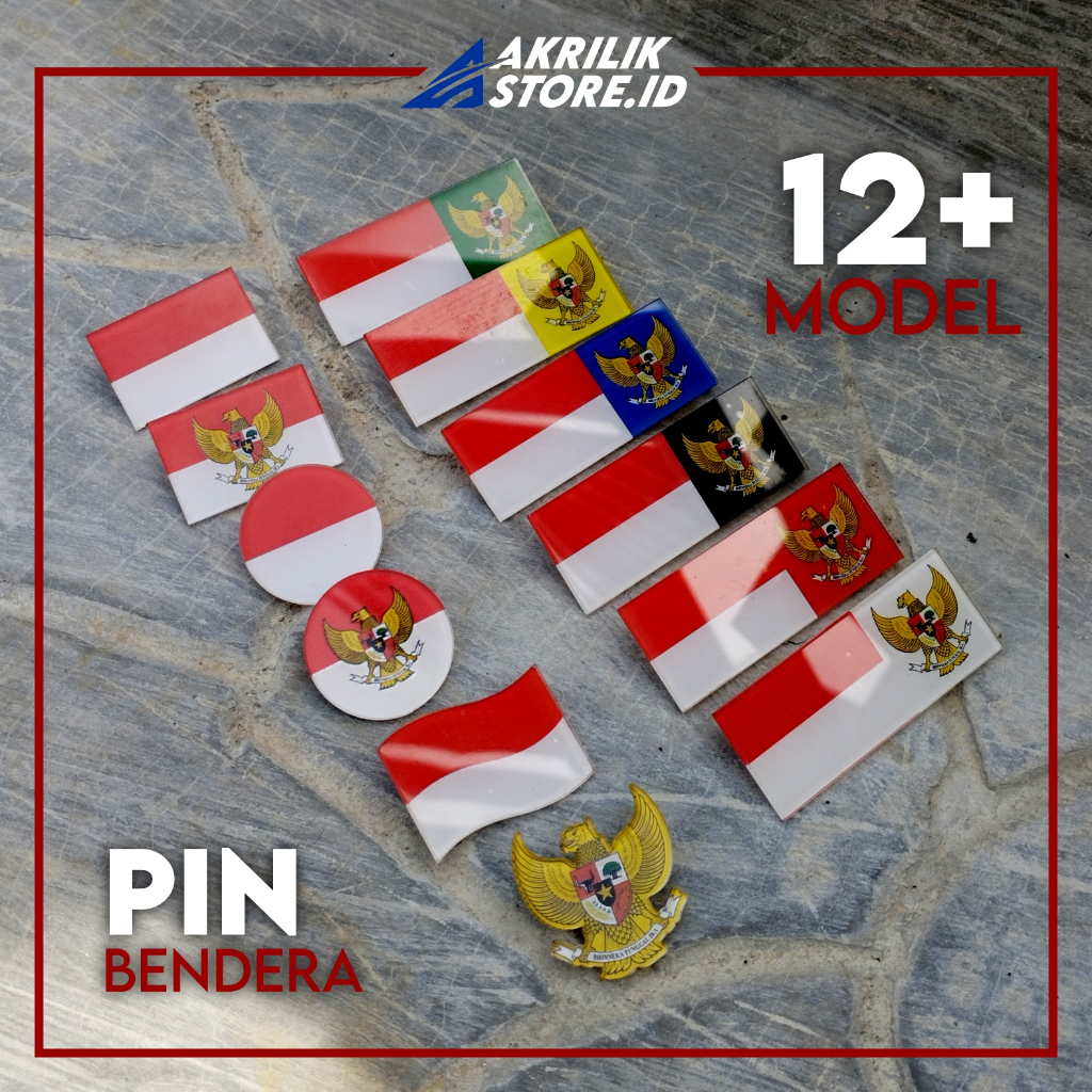 Pin Bendera Merah Putih - Pin Bros Garuda - Pin Bendera Kemerdekaan