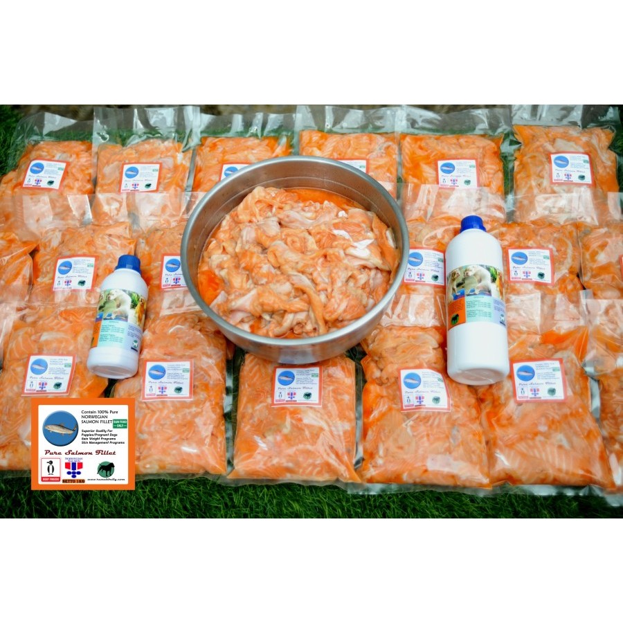 Salmon Norwegia Meat No Bones – Dog Cat Raw Food Ikan Makanan Anjing Kucing