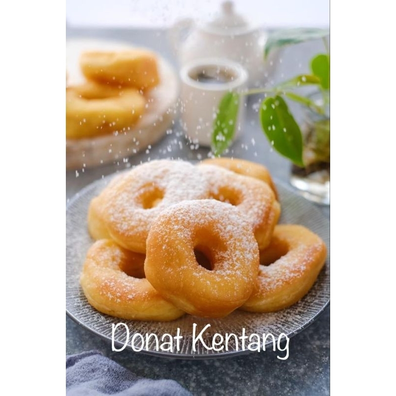 

Frozen Donat Kentang Premium Topping Gula Halus isi 10