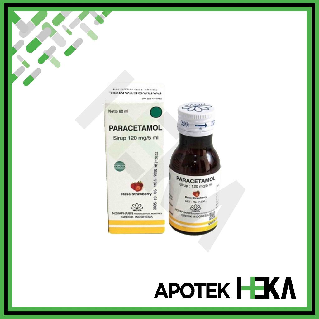 Paracetamol Sirup Novapharin Botol 60 ml Rasa Strawberry - Demam Anak