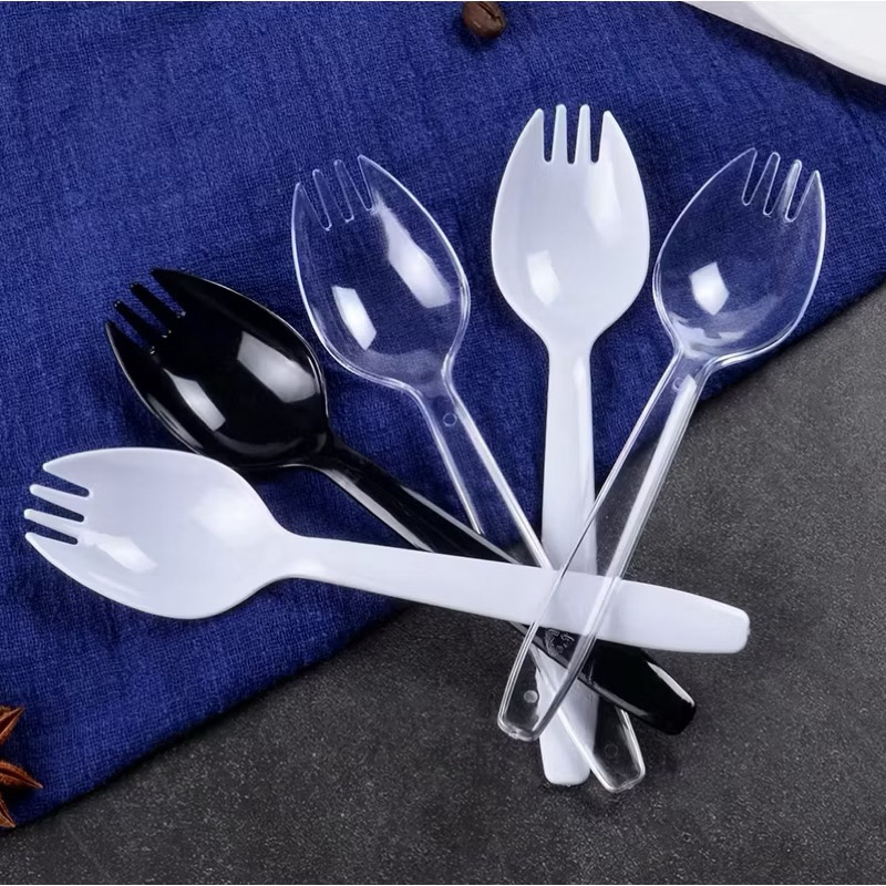 Spork (Gabungan Sendok+Garpu) Hitam Bening KCS / Sendok + Garpu Hitam Bening KCS / Sendok Garpu Hita