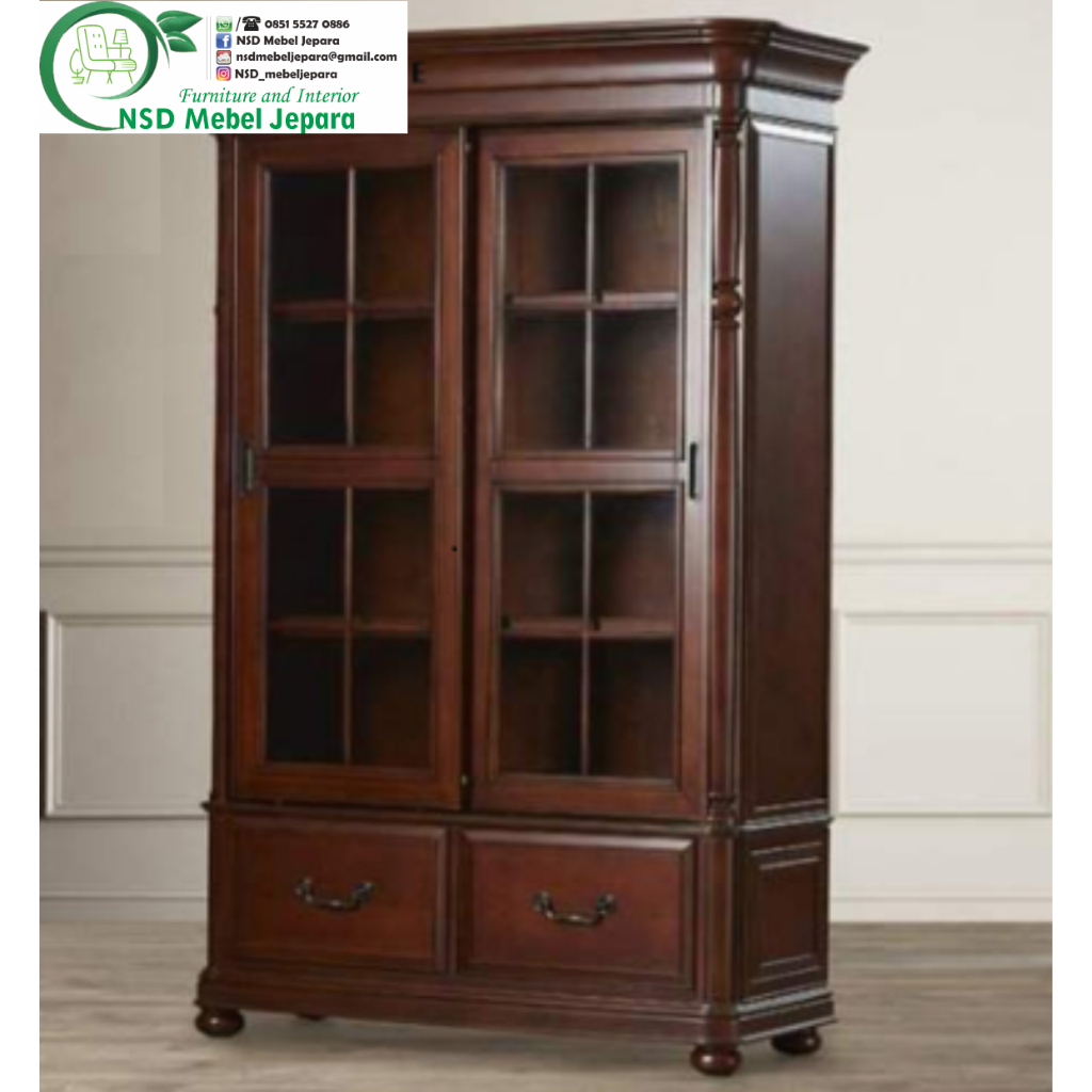 Lemari Pajangan Minimalis Jati Lemari Hias Klasik Lemari Buku / Furniture Jepara