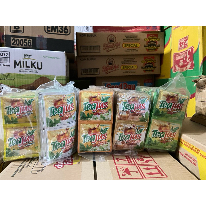 

Teajus minuman rasa Gula Batu Lemon Madu Melati Apel