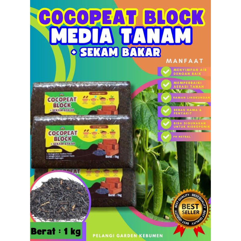 DIJAMIN ASLI  Cocopeat Alas Hamster, Cocopeat Block, Cocopeat Block 5Kg