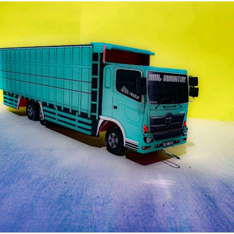 miniatur truk  tronton  hino non  lampu