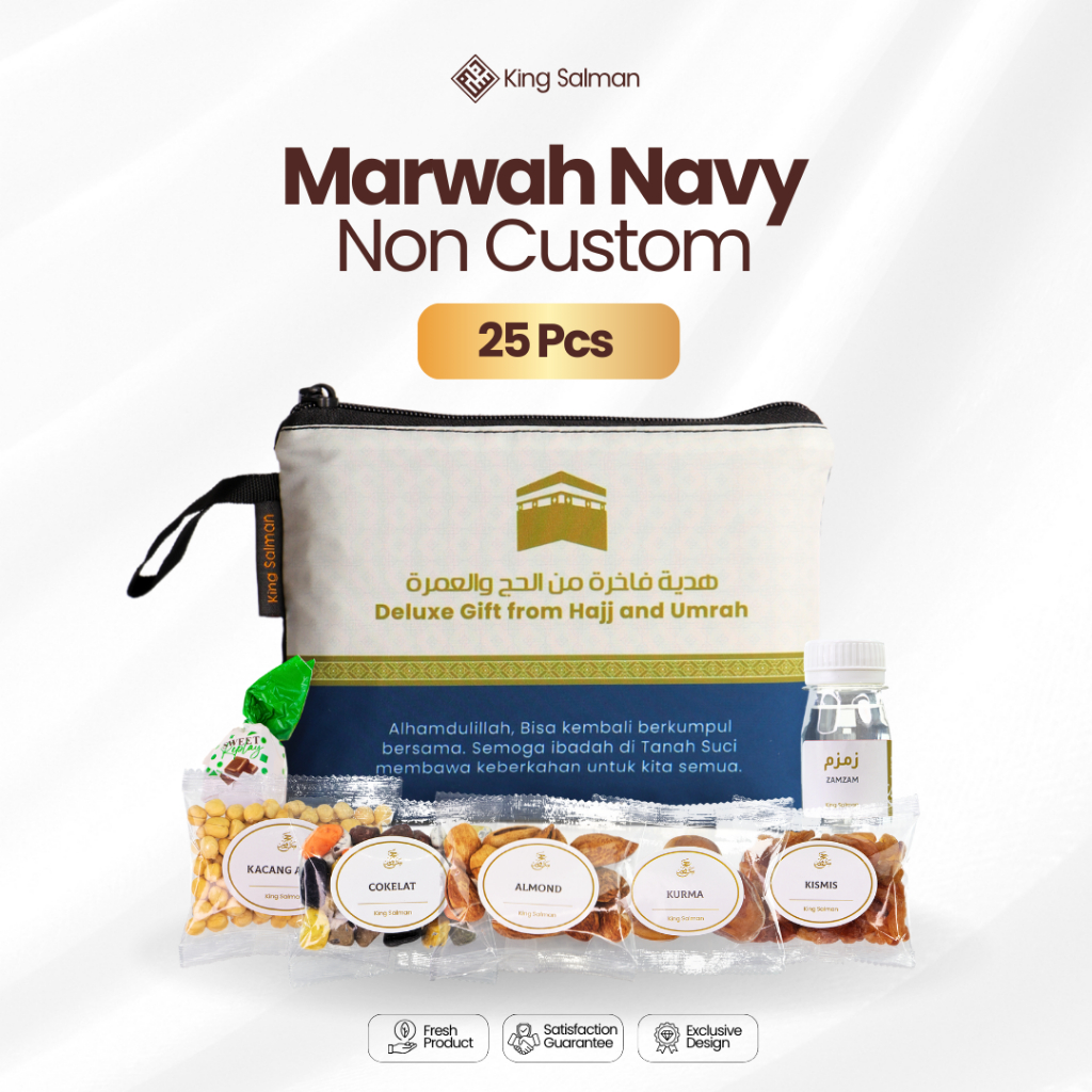 

Paket Oleh Oleh Haji dan Umroh Premium - King Salman Gift | MARWAH NAVY 25 PCS Pouch Non Custom