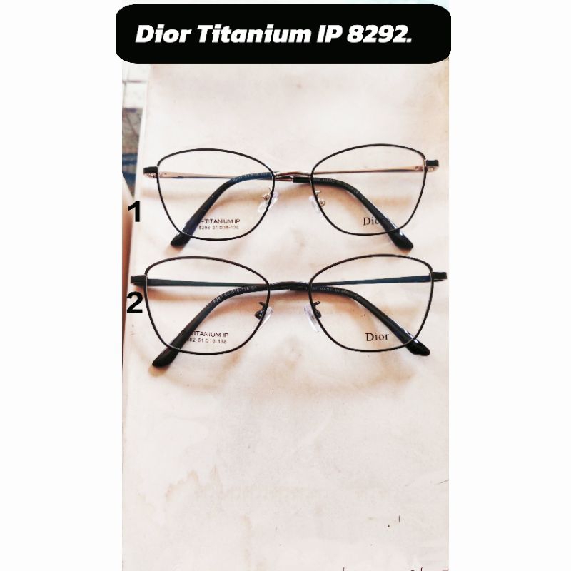 Bingkai kaca mata model kekinian/Dior titanium/Fr Tr-90/dior ip 9011/italy 75060/candice