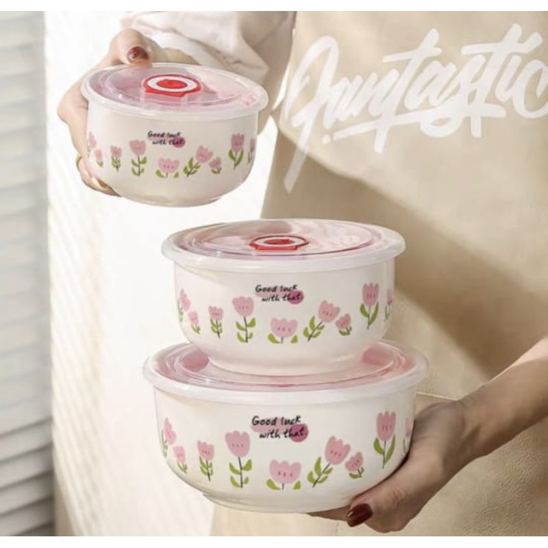 Mangkok Shabby Set Tiga/Keramik Import