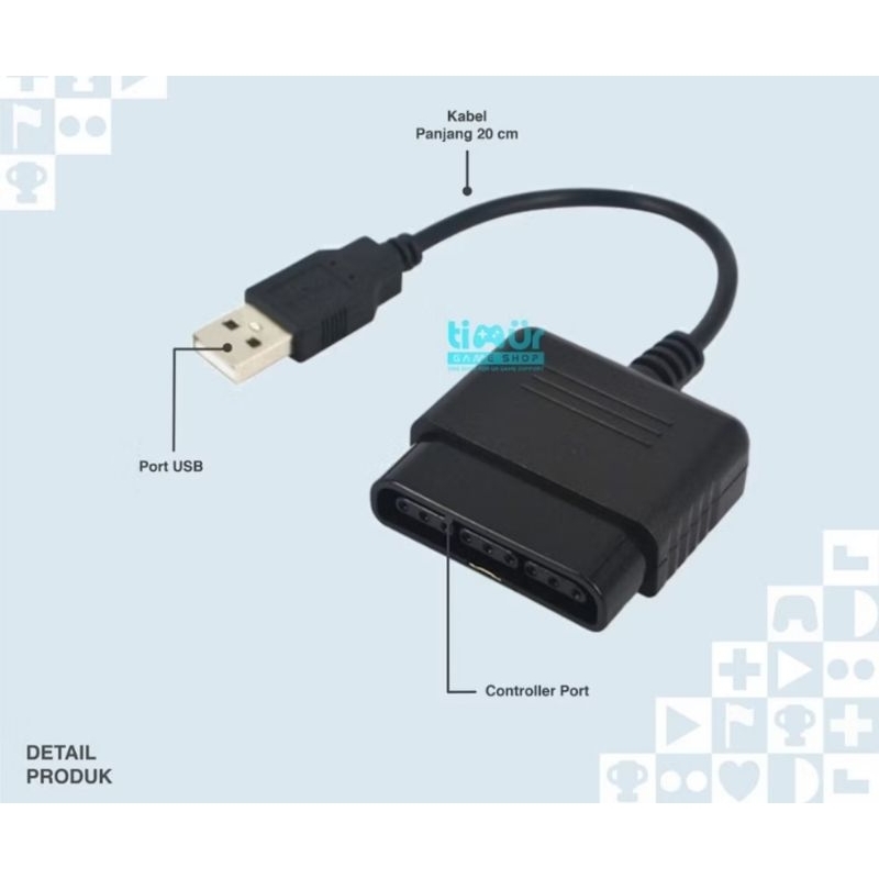 Converter Usb Stik Ps2 to ps3 dan pc laptop
