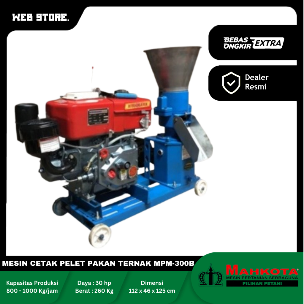 Mesin Cetak Pelet Pambuat Pakan Ternak MPM 300B MAHKOTA