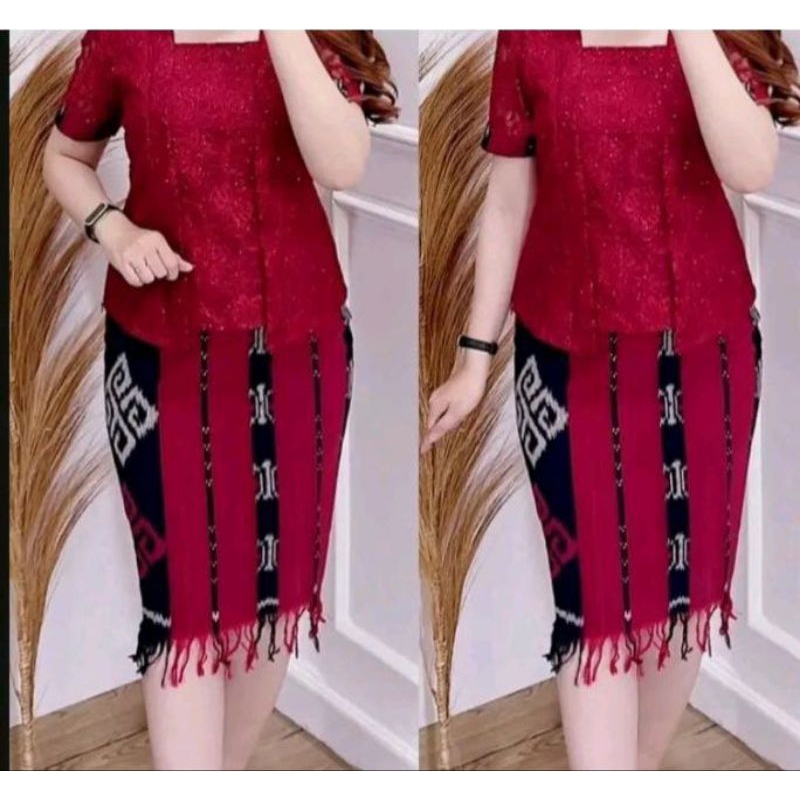 STELAN BAJU BROKAT ROK MOTIF TENUN BAJU PESTA BAJU KONDANGAN BAJU GEREJA