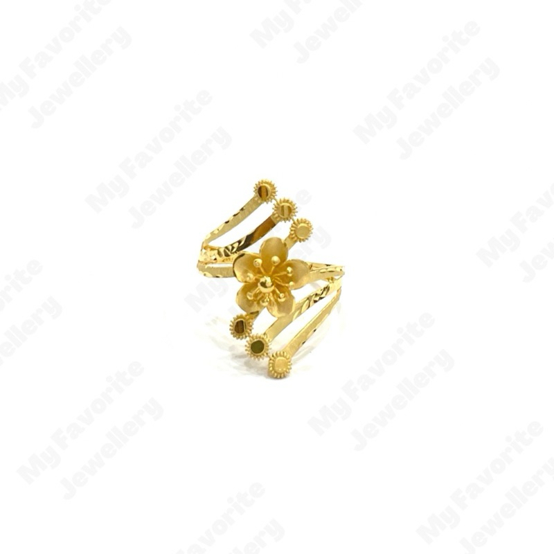 Cincin Double Silang Bunga Matahari Uk16 Dove EMAS ASLI Kadar 700