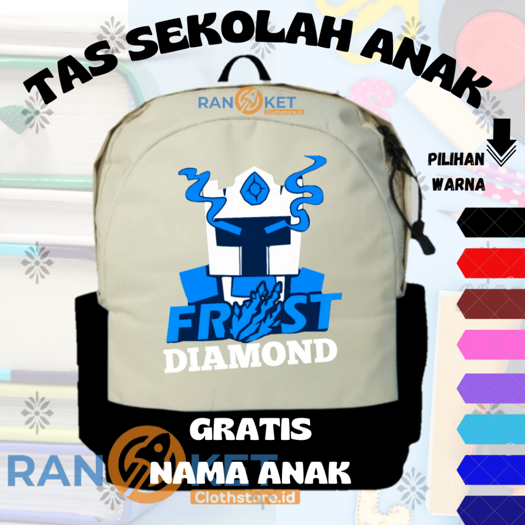 Tas Anak Frost Diamond Youtuber I Tas Anak Sekolah Frost Diamond Youtuber {FREE CETAK NAMA} COD