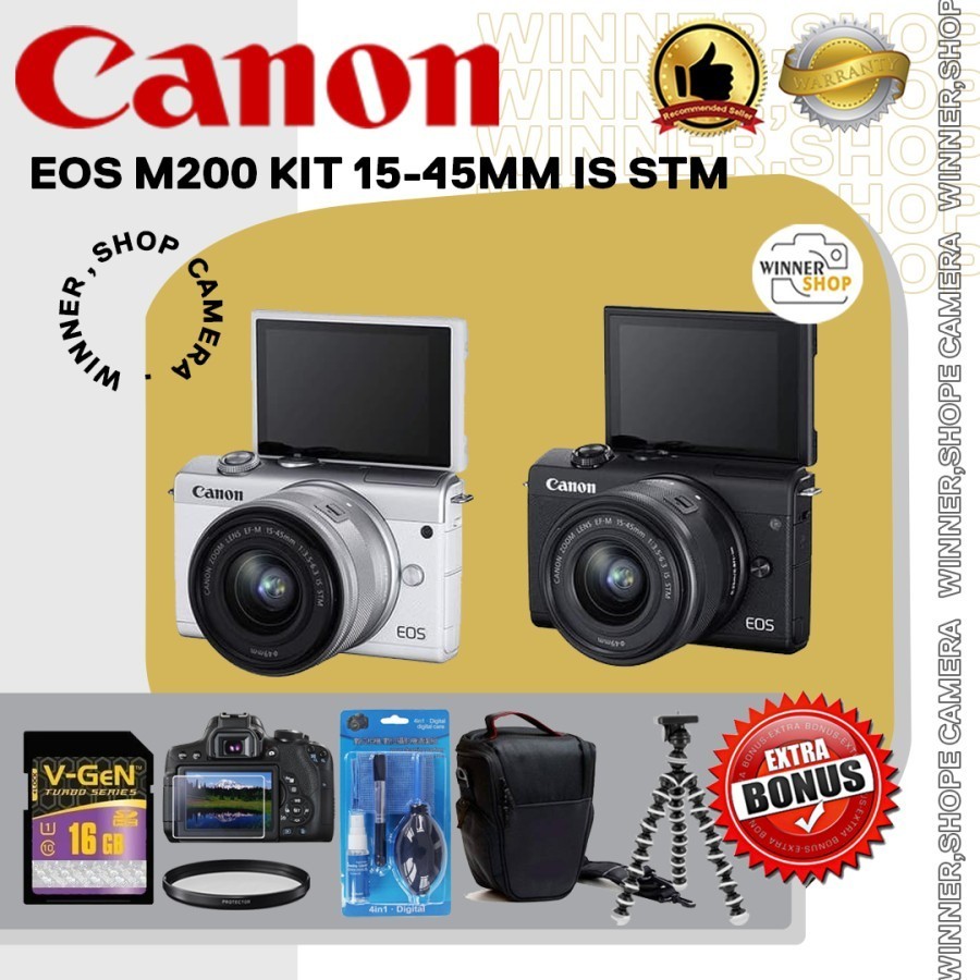 Kamera Canon EOS M200 Kit 15-45mm STM Canon Mirorless M 200 WIFI