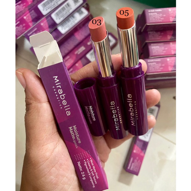 MIRABELLA MOISTURE MATTE LIPSTICK ORIGINAL PROMO / MIRABELLA MATTE LIPSTICK / MIRABELLA COSMETICS LI