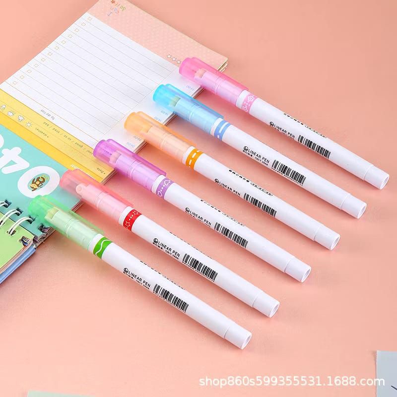

FGT Spidol Garis Aesthetic Spidol Garis Warna Warni Motif Lucu 1 Set 6 Pcs Pulpen Roller Pen Higlighter Random Spidol Garis Line Marker Alat Tulis Kantor