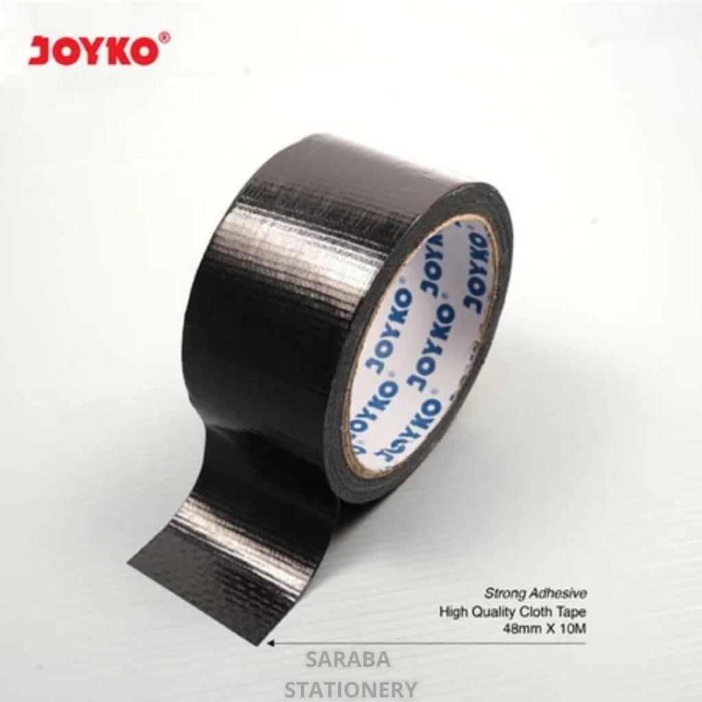 

Lakban Hitam Kain Cloth JOYKO 2inchi/Linen Lakban Jilid 48mm/Isolasi Hitam