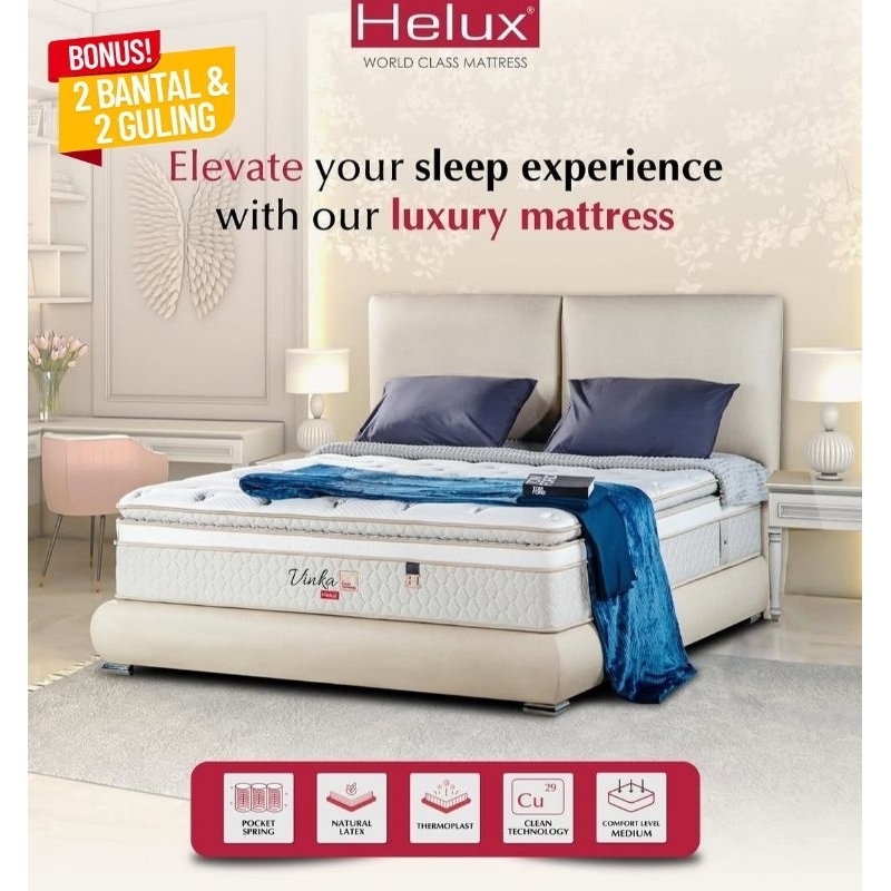 [READY STOCK] BONUS BANTAL GULING  MATRAS SPRINGBED HELUX VINKA 180 X 200 X 37 CM | KASUR SPRINGBED 