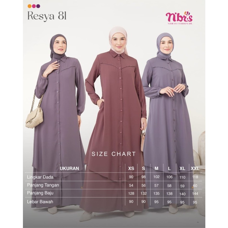 NIBRAS Resya 81 - Fashion Muslim Pakaian Muslim Wanita Dress Gamis Wanita Nibras Best Seller