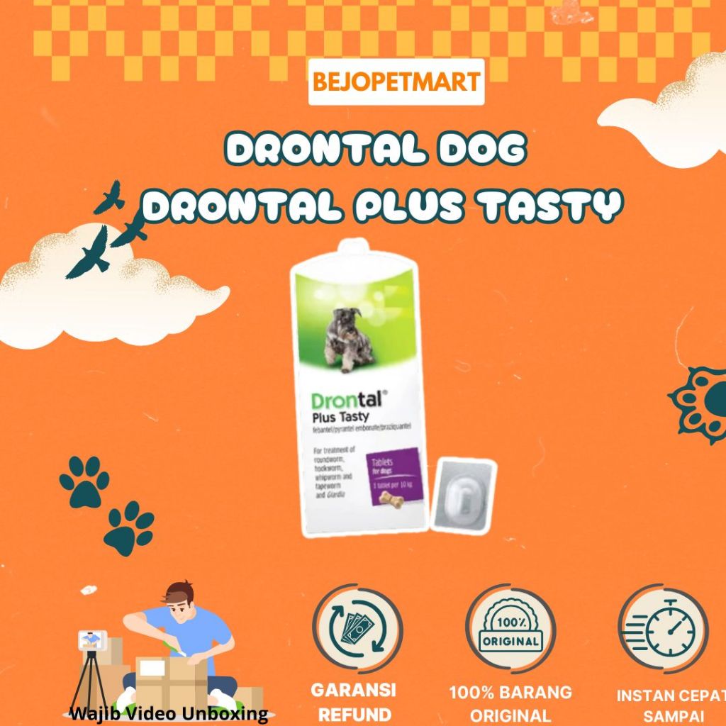 Drontal dog / drontal plus tasty / obat cacing anjing / obat cacing drontal