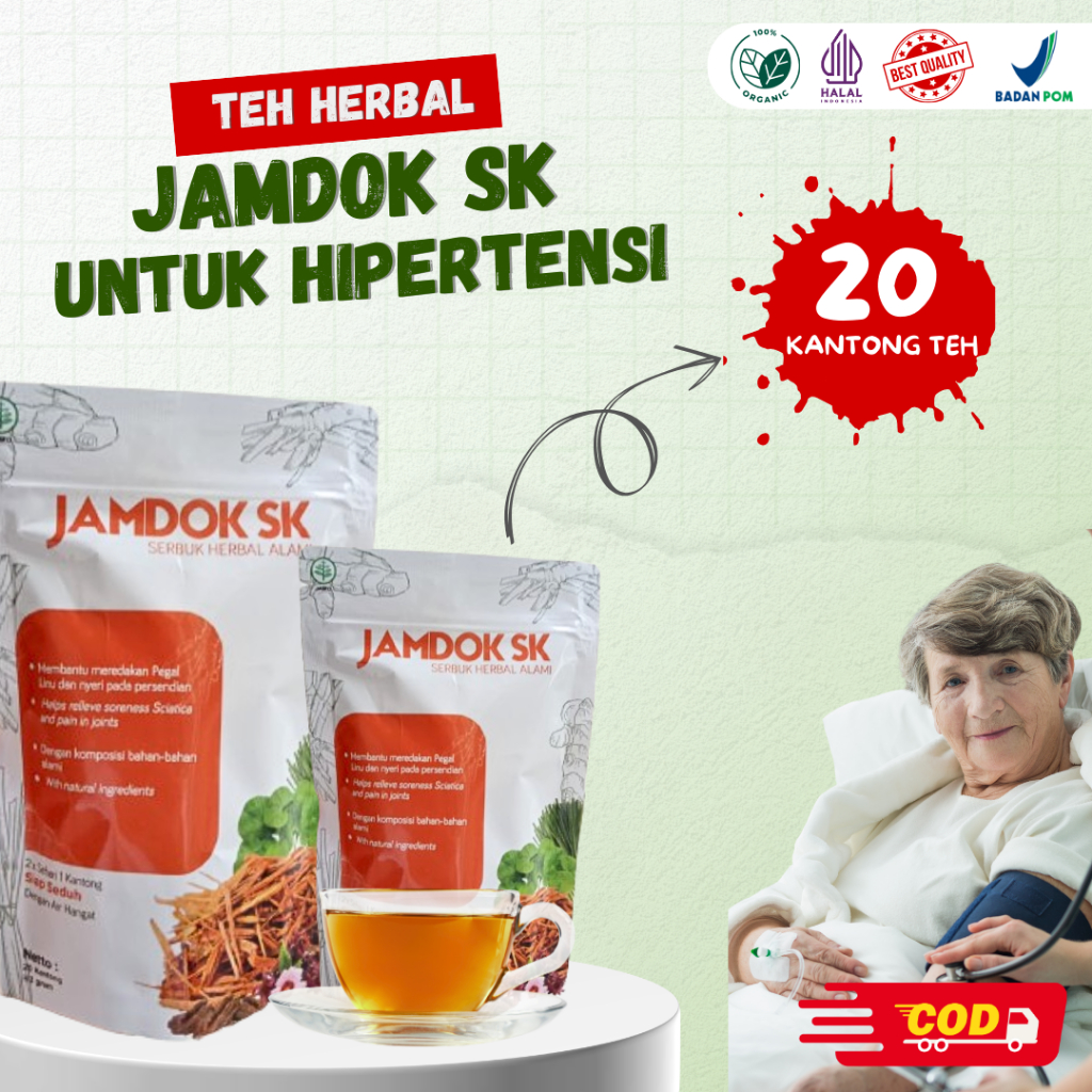 

Bantu Jaga Stabilitas Tekanan Darah Tinggi Secara Alami – Teh Herbal Jamdok SK – (20 Kantong)