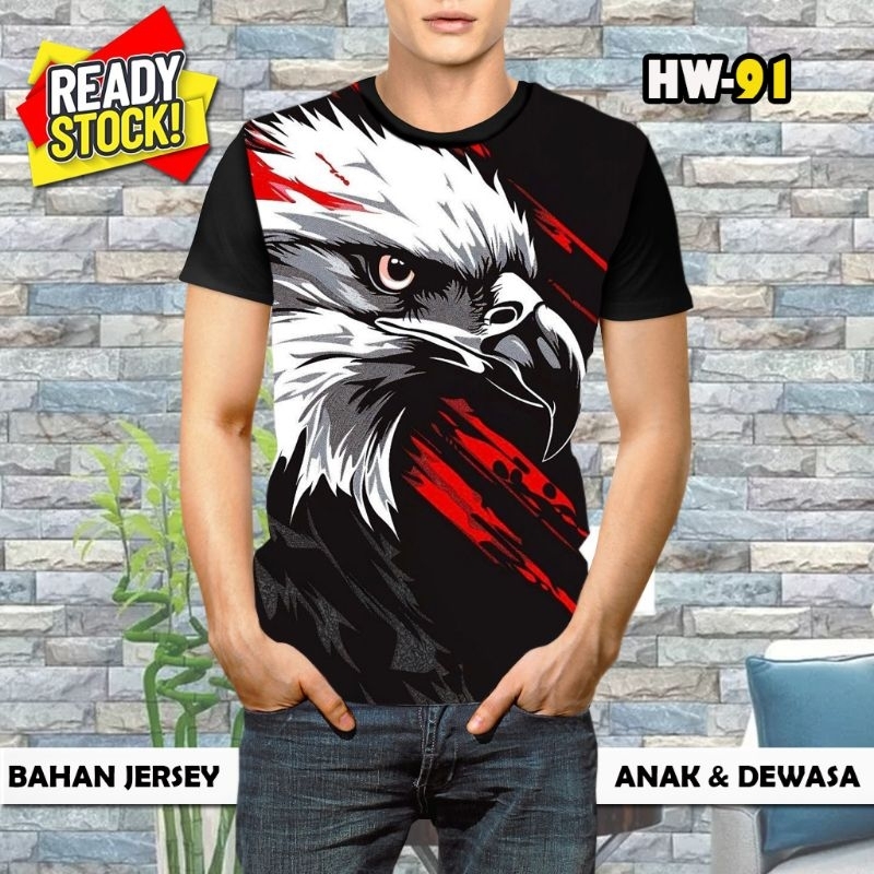 Kaos Rajawali Tatapan Mata Tajam Baju Burung Elang super keren