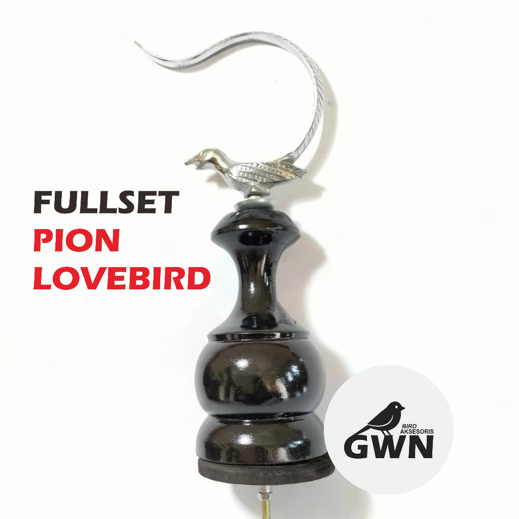 GANTUNGAN SANGKAR BURUNG LOVEBIRD MOTIF BURUNG FULLSET PION KAYU CANTOLAN SANGKAR PION LOVEBIRD LB