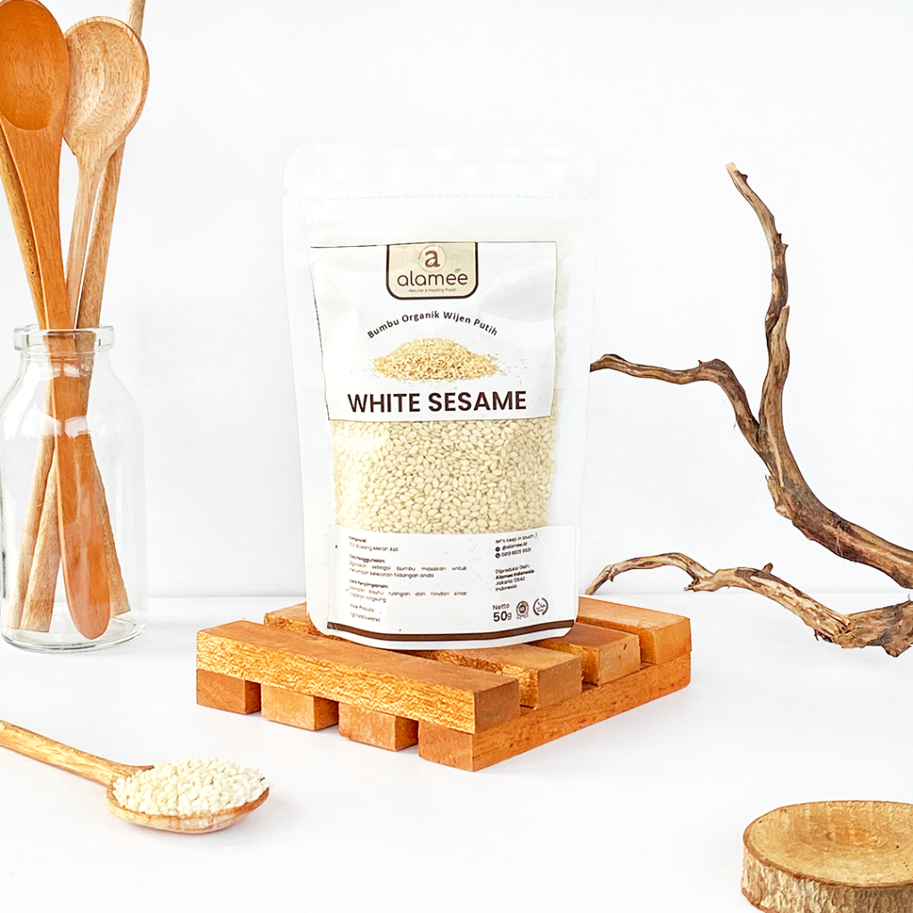 

ALAMEE Wijen Putih Sangrai White Sesame Seed Bumbu Dapur Organik Masak Rempah Tanpa Campuran 50 Gram