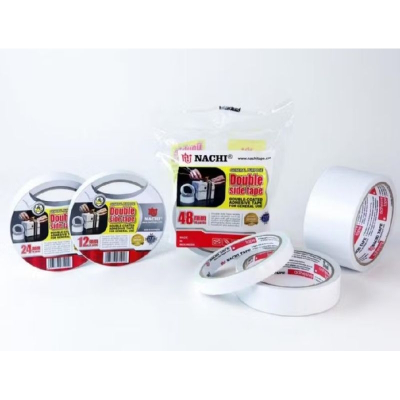 

Isolasi Bolak Balik Nachi / Double Tape / Nano tape 1/4" 1/2" 1" 2" / 6mm 12mm 24mm 48mm