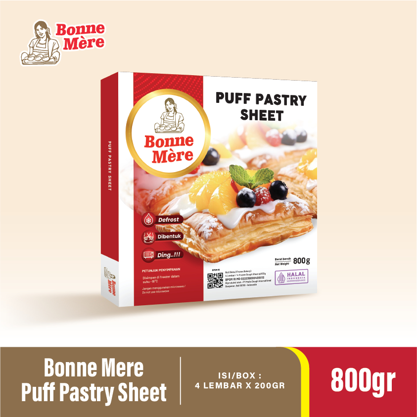 

Bonne Mere Puff Pastry Sheet 200 gr 12x4x200gr + Inner Box Per Pack