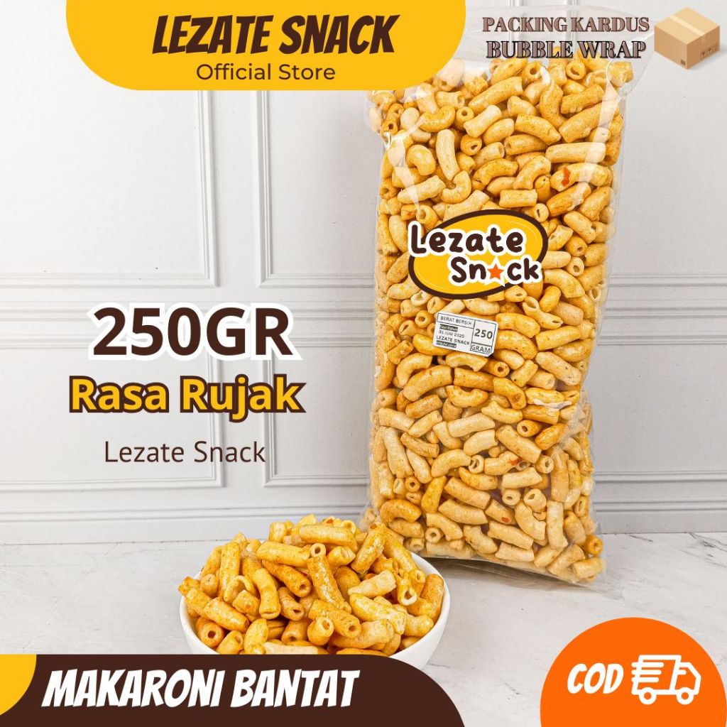 

Makaroni Bantet Rujak 500GR Pedas Manis Murah Enak Renyah / Makroni Bantat Rujak Pedas Manis Daun Jeruk Macaroni Bantet Bentuk Pipa SEDAP SNACK