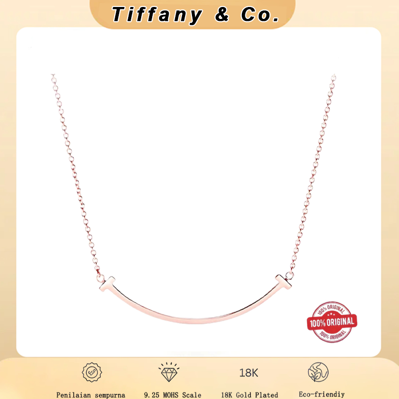 Kalung Wanita,Kalung Emas, "Tiffany Necklace Smile Rose Gold Small (Tanpa Berlian) ■ READY STOCK ■ K