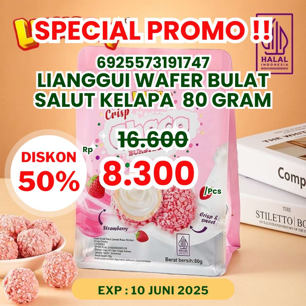 

Lianggui Wafer Bulat Salut Kelapa 80 Gram
