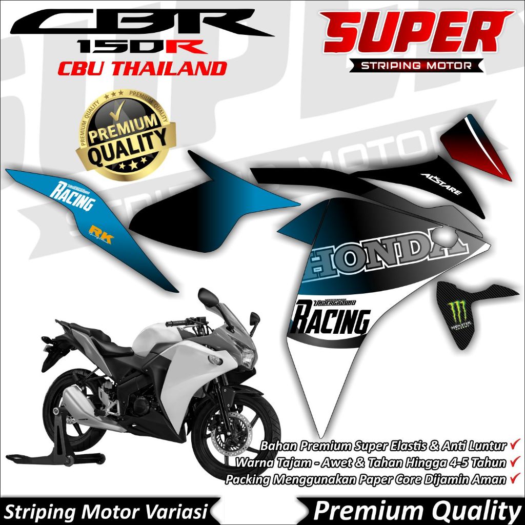 Stiker CBR 150r K45 Thailand Anti Luntur keren Striping CBR CBU Thailand Striping Honda CBR K45 Thai