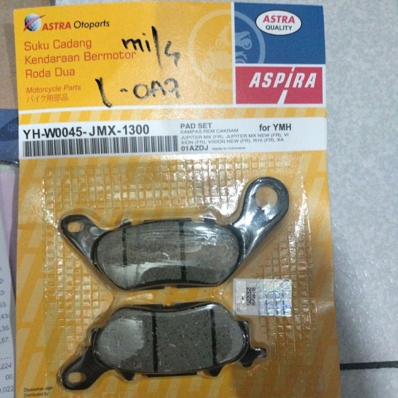 dispad / kanvas rem cakram kampas rem cakram pad set depan nmax / mio m3 / mx king / filano aspira o