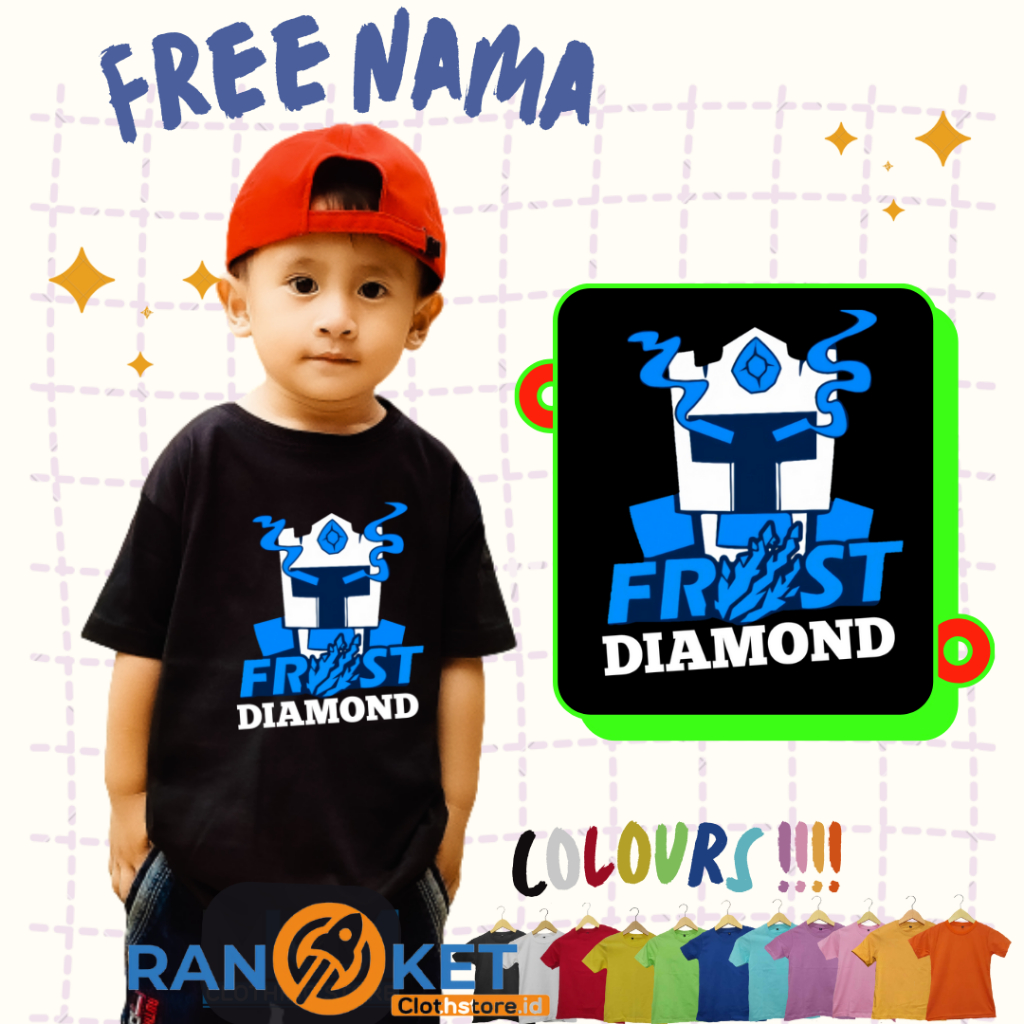 Kaos Anak Frost Diamond Youtuber | Baju Anak Frost Diamond Youtuber | Bisa COD [[ FREE NAMA ]]