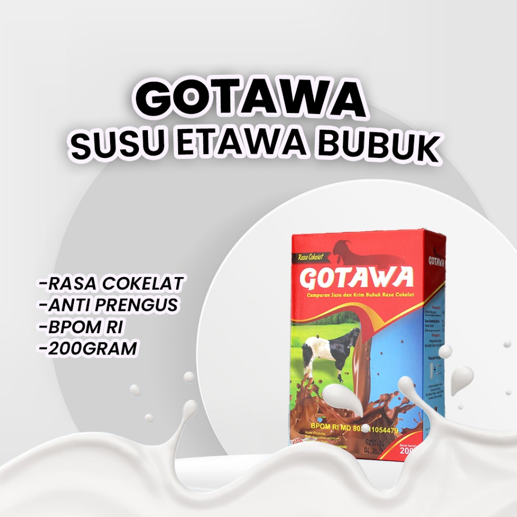 

GOTAWA Susu Kambing Etawa Rasa Cokelat Untuk Kesehatan Tulang Dan Sendi Osteoporosis Original 200gr