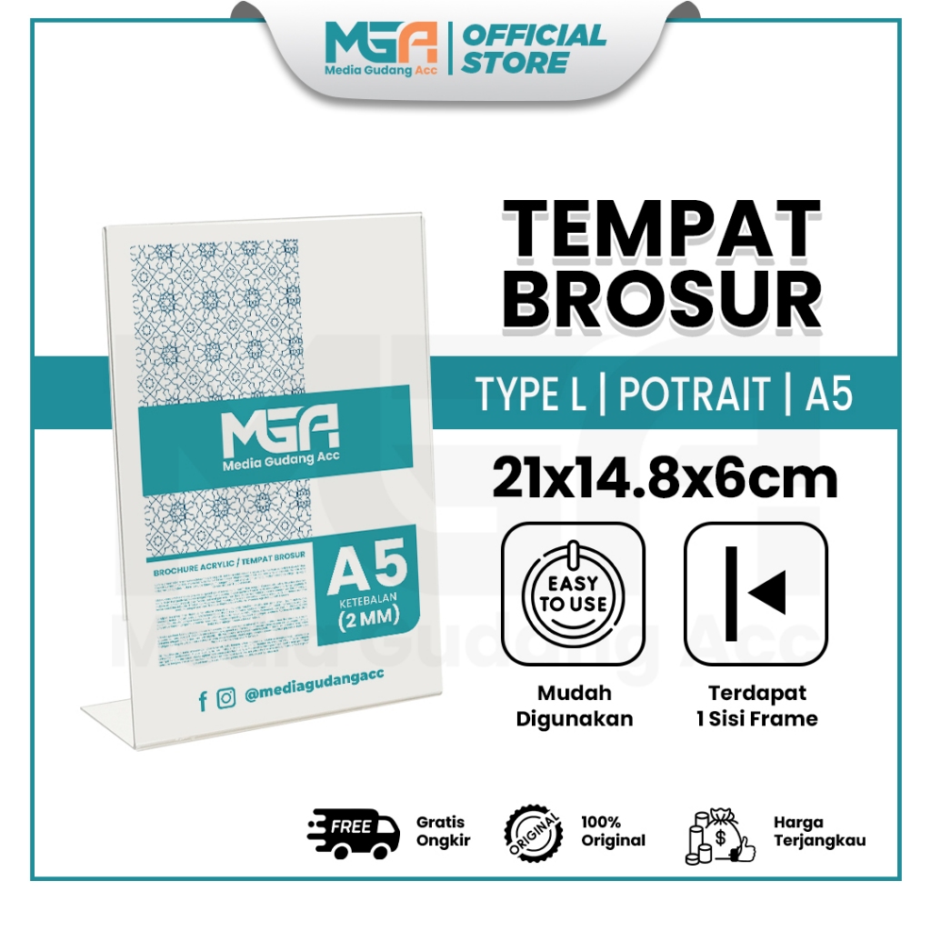

Tempat Brosur A5 Potrait Tipe L Akrilik 2Mm - Tent Holder / Tent Card Stand Display - Desk Tk1