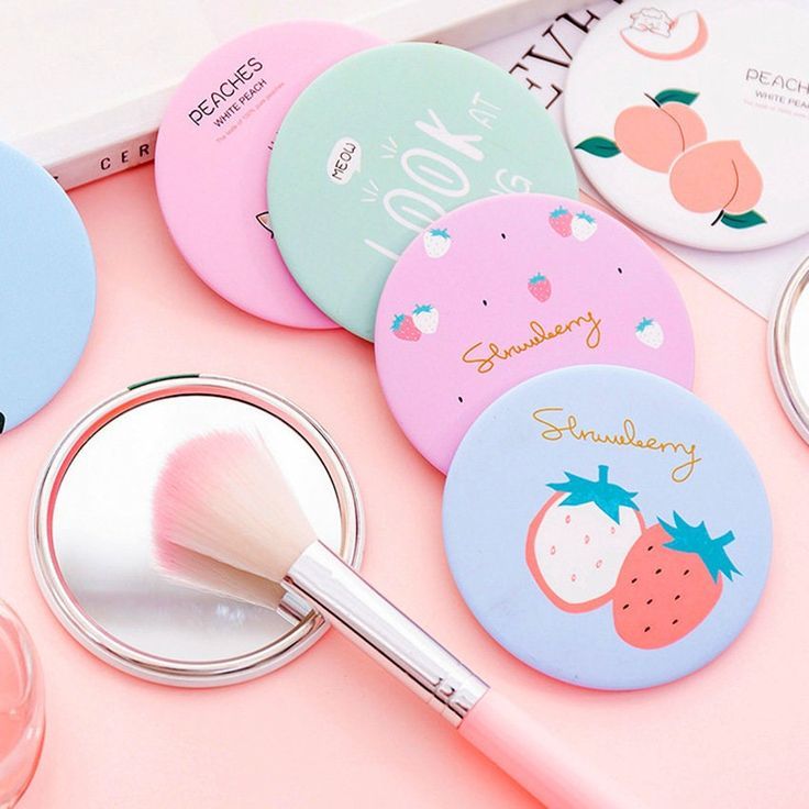 Gift Cermin Cantik | Cermin Lucu Bergambar | Cermin Bulat Kecil Aesthetic