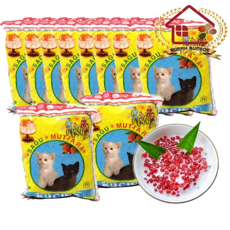 

(10pcs x 100gr) MUTIARA KUCING Sagu Mutiara Cap Kucing untuk Kue dan Hidangan Penutup Baking