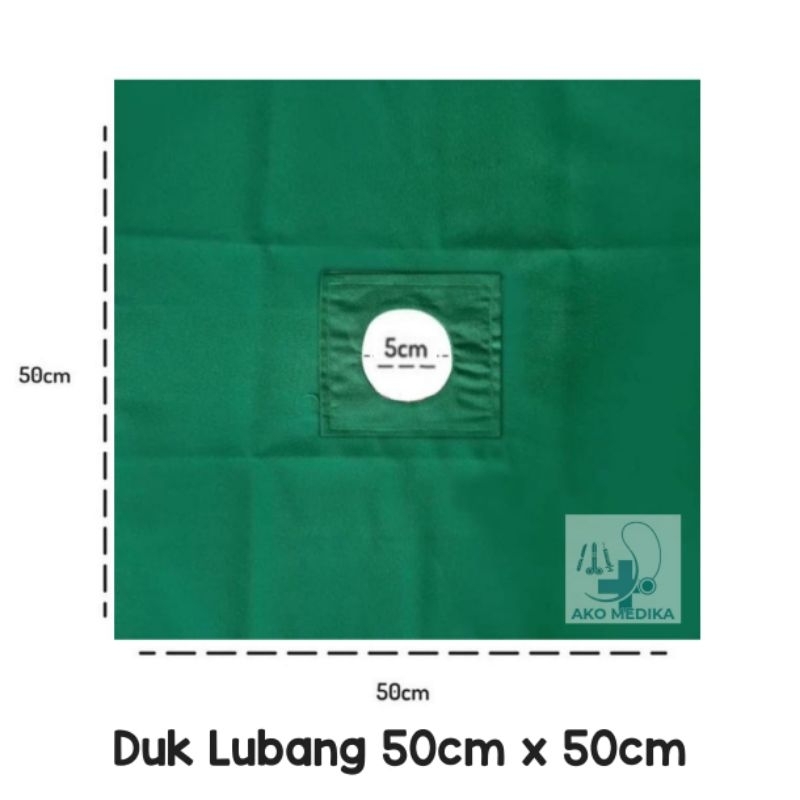 Duk Lubang 50Cm X 50Cm / Duk Bolong 50Cm X 50Cm / Doek Lubang Kain Untuk Tindakan Khitan Sunat