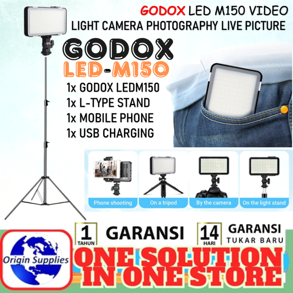 LAMPU LED GODOX M150 VIDEO LIGHT LED GODOX M 150 M150 GODOX M-150 LED