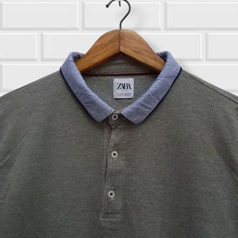 [LPS.15] ZARA Polo shirt pria, kaos kerah pria atasan pria