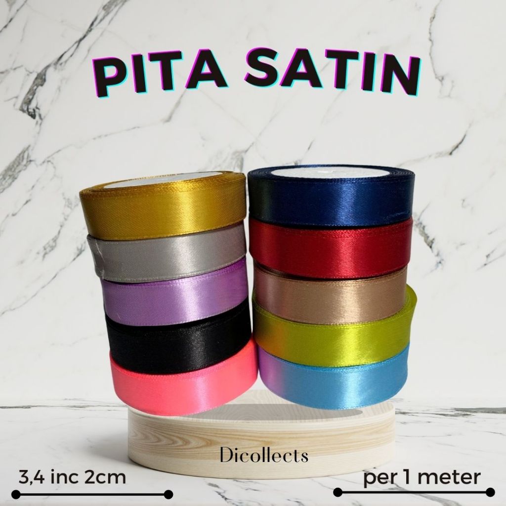 

PITA SATIN 3,4 INC (2CM) PITA SOUVENIR PITA KADO PIA GIFT BOX 1 METER