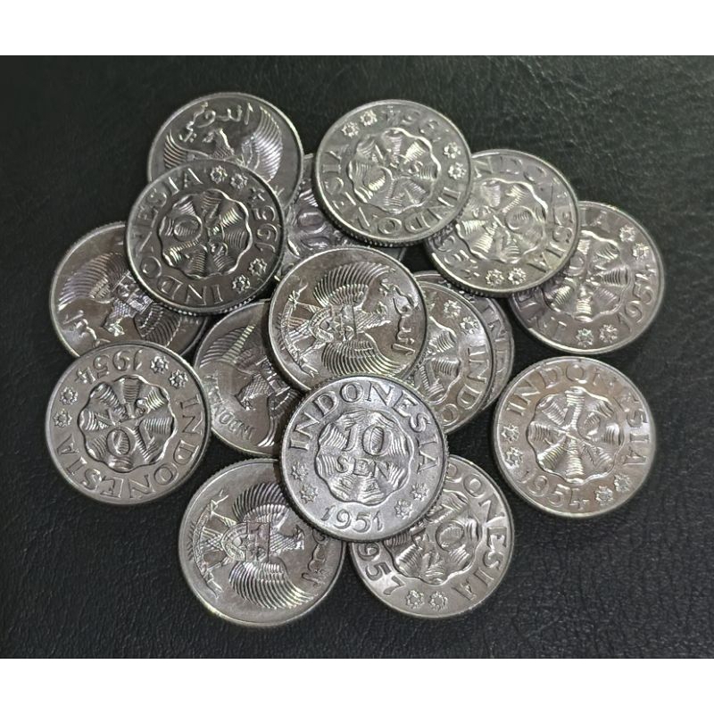 Koin Kuno Indonesia 10 Sen Almunium