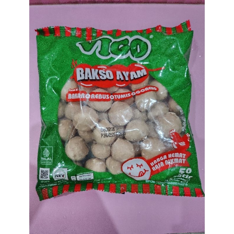 

Vigo Bakso Ayam isi 50 butir 500 gram