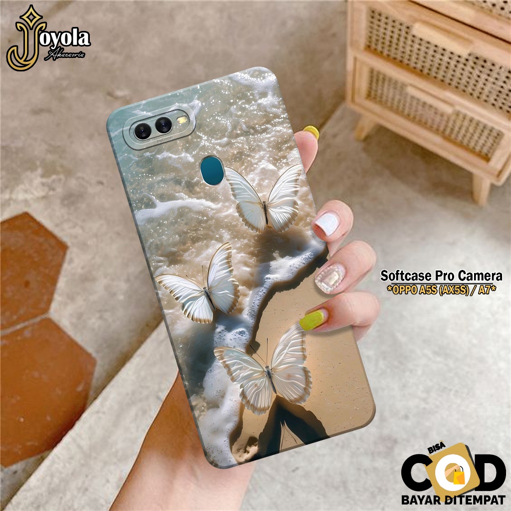 Case Hp OPPO A5S / AX5s / A7 - Casing Hp OPPO A5S / AX5s / A7 - JOYOLA - Fashion Case Kupu Kupu - Ca